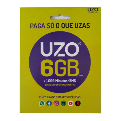 Offer New UZO Sim Card Internet 6GB + Free 1000 Minutes