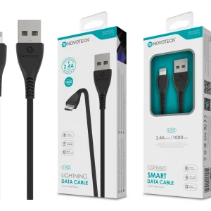 Smart Charge and Data Black Lightning Cable 2.4A 1M