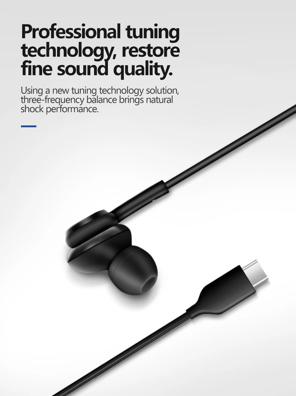 Type-C Wired Headphones For Samsung Galaxy S24 S23 S22 3.5MM in-Ear Headphone A53 A52 Note 20 USB-C Earphone HiFi Bass Stereo