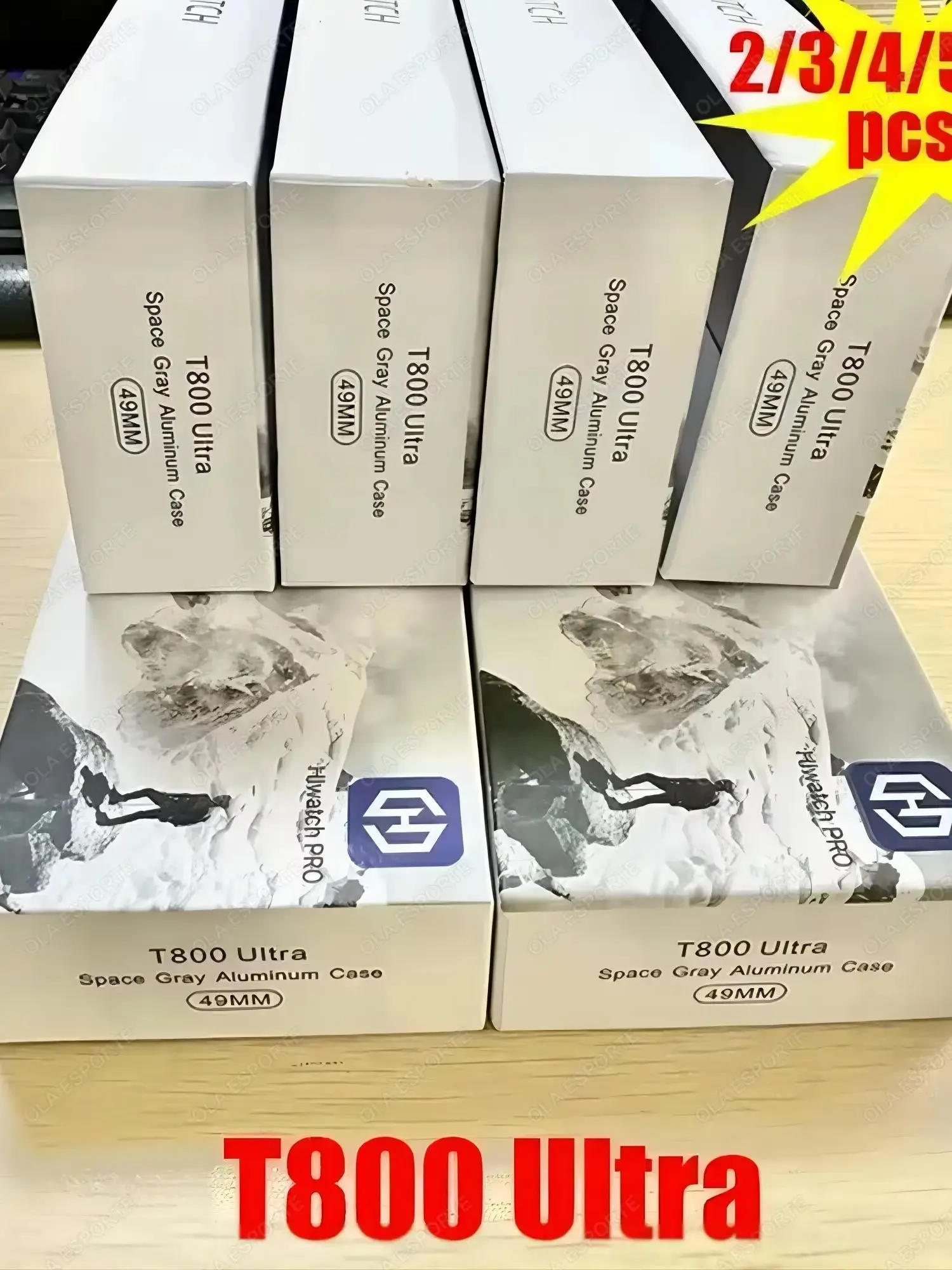 Wholesale T800 Ultra Smart Watch Men 49mm Series 8 AMOLED Screen NFC Compass Waterproof For Apple Watch IWO Ultra 9 Smartwatch